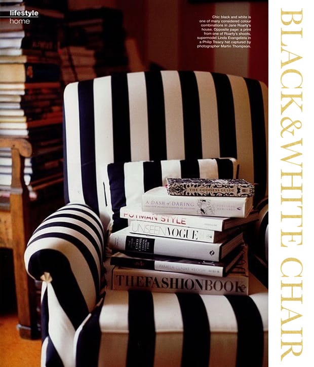 black and white chair
