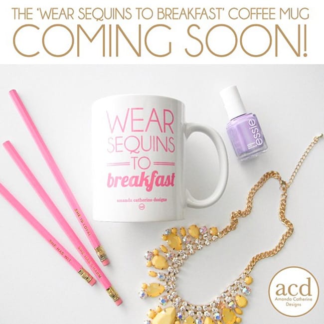 wear sequins to breakfast mug